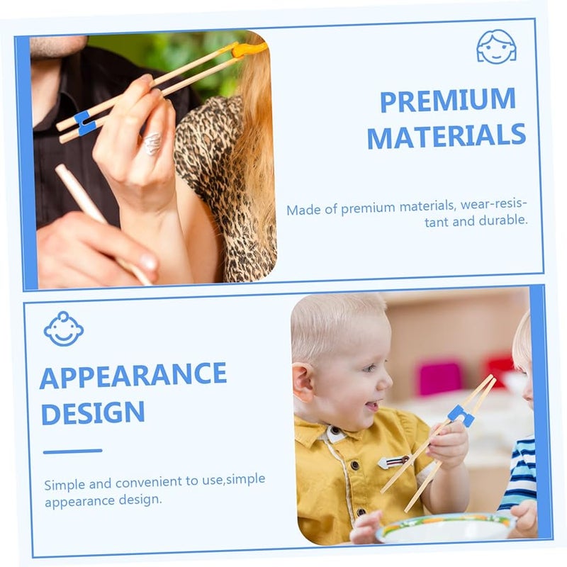 Blue Chopsticks Training Covers 5pcs Portable Helper Sleeves for Beginners Easy Use Travel - Image 4